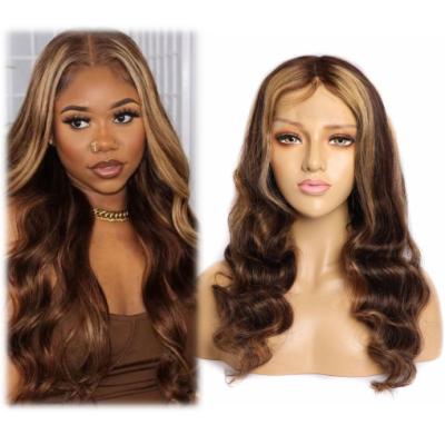 China Wholesale Body Wave Straight To Body Wave Colored Ombre Bone Accented 13X6 T Piece Lace Front Brazilian Hair Wigs With Baby Hair for sale