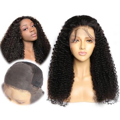 China Wholesale Kinky Curly Factory Price Kinky Curly 150% Density Remy Virgin Brazilian Human Hair Pre Plucked 13x6 Lace Frontal Wigs For Ladies for sale