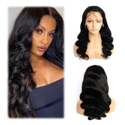 China Body Wave Wholesale Ready To Ship Best Hot Sale Body Wave Natural Color 13*4 Lace Frontal Virgin Hair Wig With Baby Hair For Women for sale