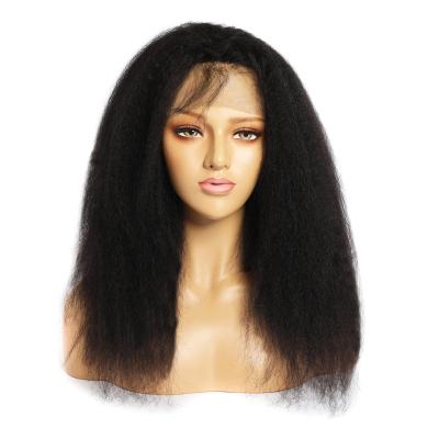 China Wholesale Color High Quality Natural Virgin Top RTS Yaki Factory Straight Curly 100% Lace Band 100% Brazilian Hair Wigs for sale