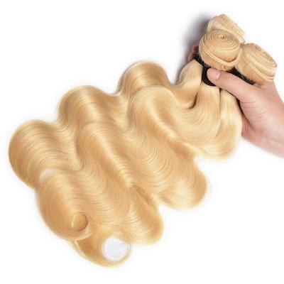 China soft & wholesale fast shipping high quality natural 8a blonde body wave indian remy hair rts extension bundles cabello humano 10-28inch for sale