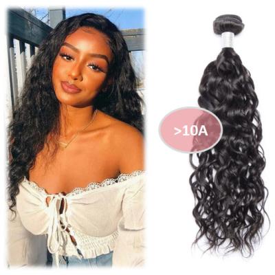 China soft & 10-30 Inches Natural Wholesale Top Quality 10A+ Grade Water Wave Cabello De Humano Virgin Brazilian Hair Extensions Bundles Piece for sale