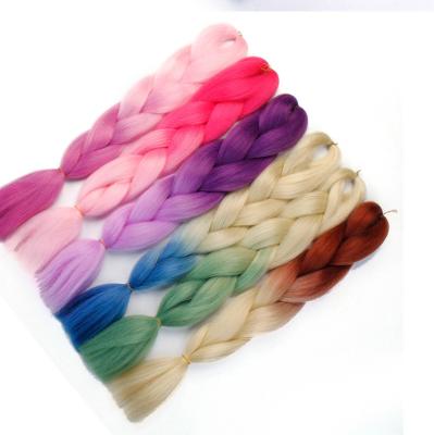 China Wholesale Synthetic Hair Synthetic Hair Super Jumbo Braids Yaki Synthetic Texture Ombre Hair Braiding Extensions For Woman for sale