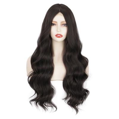 China 2022 Wholesale Various Color Lace Front Wigs High Quality Soft Clean Body Synthetic Wave Closure Wigs For Women for sale