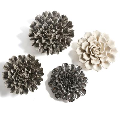 China Modern Handmade Ceramic Flower Wall Decoration Customized Modern Size Color Design For Home Wall Decor for sale