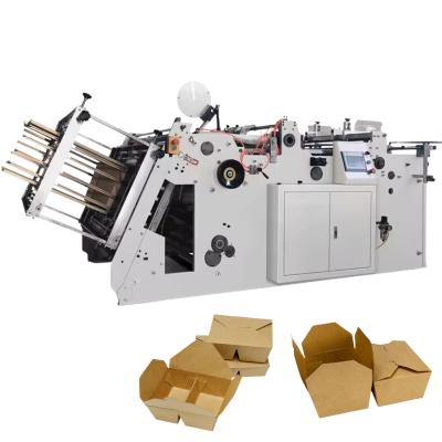 China Food & Beverage Factory Food & Beverage Factory paper box 4 corner biscuits paper box make machine Disposable Food Container Pizza Hamburger lunch Box Machine for sale