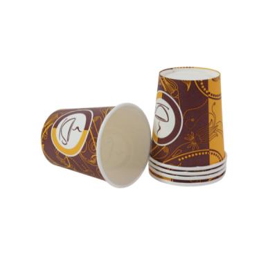 China Disposable Disposable JIANI 2oz-24oz Kraft Paper Hot Coffee Cups Disposable Tea Cup Logo Customized Single Wall Craft Paper cup PE Coating for sale