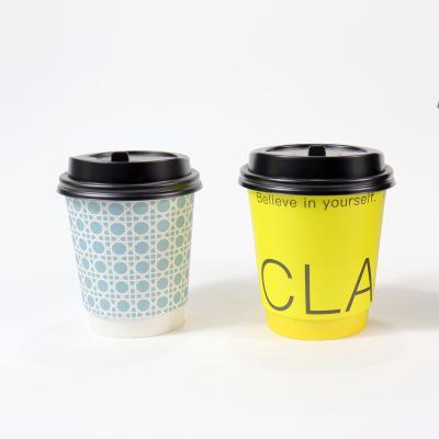 China Disposable Disposable JIANI Disposable Double Wall Paper Cup For Hot Drink Custom Logo Accept4oz-24oz Paper Cup For Coffee Cup And Hot Drinks for sale