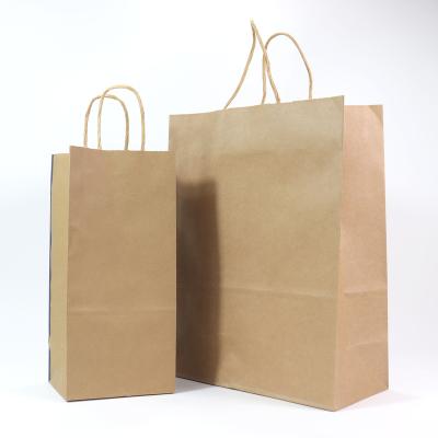 China Disposable Disposable JIANI White And Brown Kraft Paper Twisted Handle Shopping Carrier Bag With Logo Printed for sale