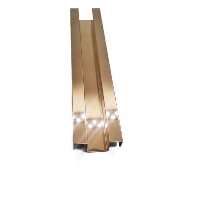 China Modern Mirror 8K Stainless Steel Metal Tile Trim Decorative Material Rose-gold Color for sale