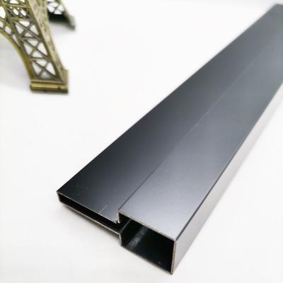 China Modern Thickness 1.2 Mm Stainless Steel Junction Panel For Glass Divider Sandblasted Black Color Custom Shape And Size for sale