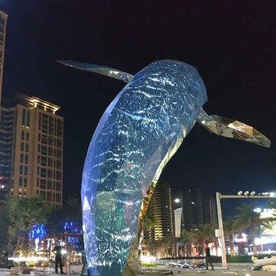 China Style Can Be Customized Customized Modern Stainless Steel Dolphin Outdoor Sculpture for sale