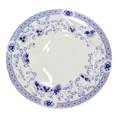 China 7. Sustainable 5 inch decorative blue flower pattern stackable round dish, suitable for hotel, banquet, wedding ceramic dish for sale