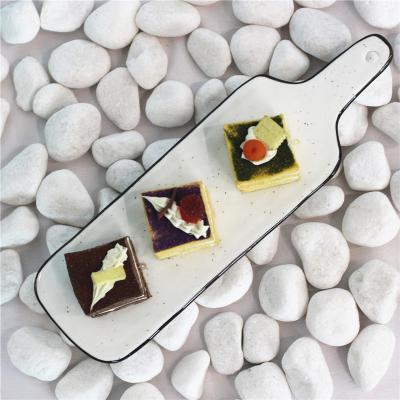 China Viable Wholesale Japanese Sushi Dish Rectangle Dish Ceramic White Display Dishes Serving Raw Foods For Restaurant And Hotel for sale