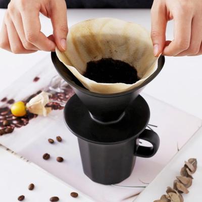 China Viable Wholesale Ceramic Coffee Dripper V60 Style Coffee Drip Filter Pour Over Dripper Manual Brew Maker With Cup For Home for sale