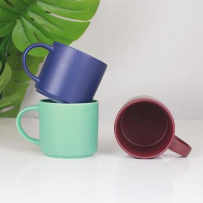 China Viable Mugs 400ml Multicolor Gloss Porcelain Inner Outside Single And Double Color OEM Ceramic Custom Coffee Mug for sale