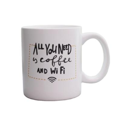 China Stocked Custom Mug LOGO and Brand Color Factory Handle Sublimation Coffee Mug Round Ceramic White Porcelain Mug for sale