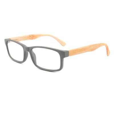 China 2022 Newest Thin PC Wooden Frame Temple Fashionable Women Full Glass Optical Reading for sale