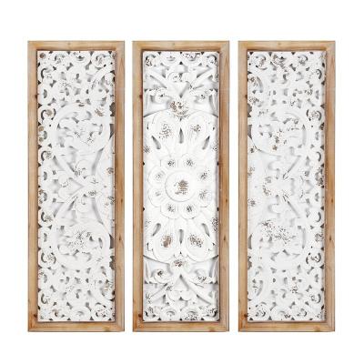 China XIAOAIKA China Manufacturer Shabby Chic Wall Panel Custom Listing Wooden Decorative Antique Chinese Hand Carved Mug Panel Plate Holder for sale