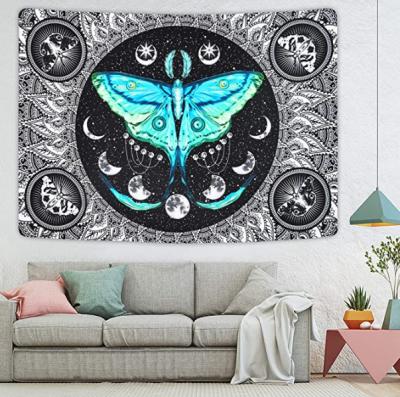 China Professional home decoration traditional 3d fabric butterfly wall hanging trippy tapestry for bedroom for sale