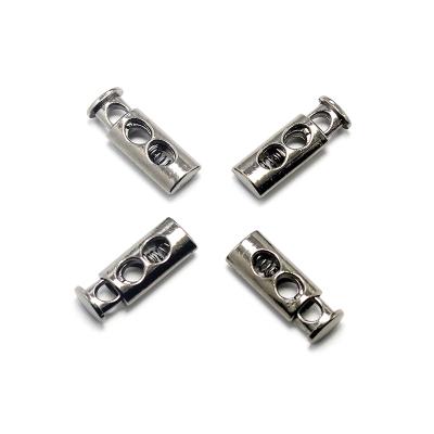 China Double Nose Barrel 4mm Rope Lock Bungee Stopper Factory Made Pig Nickel Free for sale