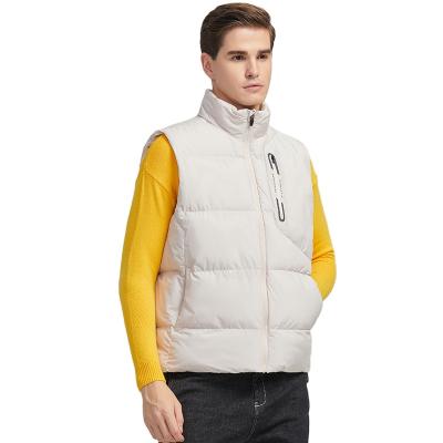 China Hot Selling Waterproof LOGO Zipper Winter Jacket Quilted Custom Made Wholesale Down Vest Striper Vest For Men for sale