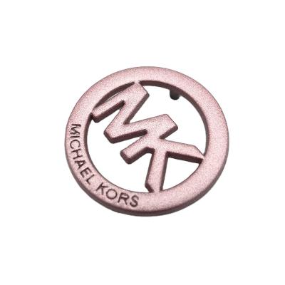 China Washable High Quality Rose Gold With Chain Logo Custom Clothing Tag Zinc Alloy Label for sale