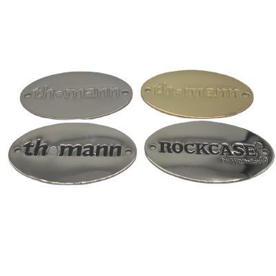 China Washable High Quality Gold Alloy Eco - Friendly Plate Engraving Custom Logo Tags For Apparel for sale