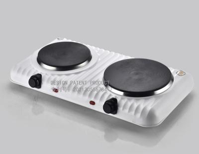 China 2022 Household New Design Patent Electric Double Burner Non Slip Feet Hot Dish Coffee 2500W Electric Milk Solid Cooking Warmer Grill for sale