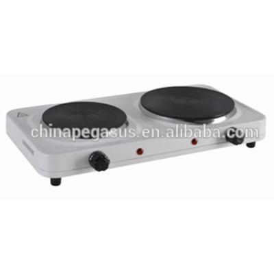 China Electric Cast Iron Double Hot Plate With Cable Box Protective Design 2500W TM-HD05B for sale