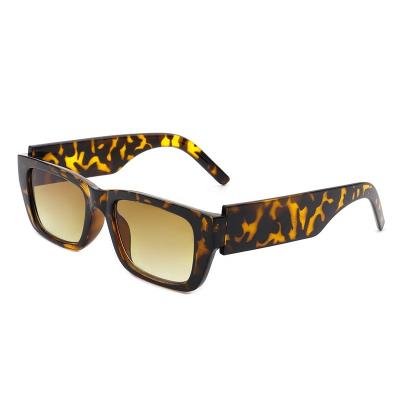 China PC Sunglasses Shape Sunglasses Rectangular Women Sunglasses Custom Leopard OEM LOGO Style Men Sunglasses for sale