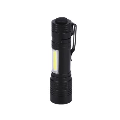 China Camping Adjustable Zoom Led Aluminum Chargeable Led Torch Light Powerful Cob Flashlight for sale