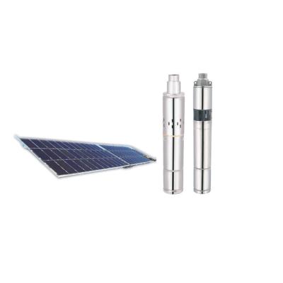 China DC Solar Submersible Photovoltaic Smart Brushless Submersible Pump Small Deep Good Solar Water Pump for sale