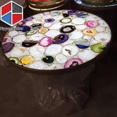 China Modern colorful agate bar table tables for high class restaurant for sale