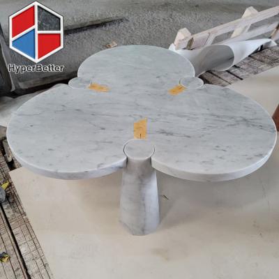 China Clover leaf design adjustable marble table /cloverleaf design marble side table(other) for sale