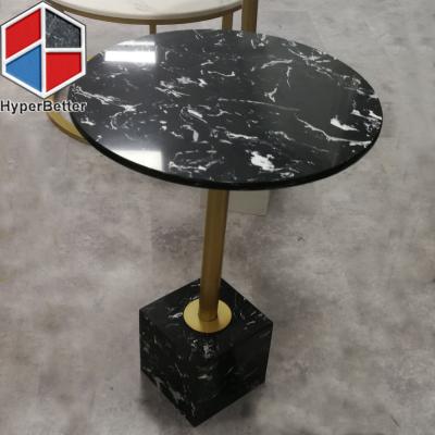 China Coffee Table Marble Table Top With Modern Metal Leg Sofa Side Table for sale