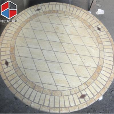 China (Size) adjustable popular ceramic white mosaic round marble table tops for sale