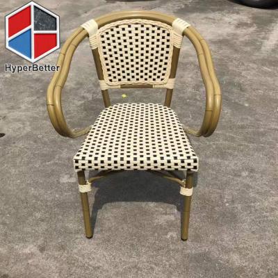 China (Height)Adjustable Outdoor Bamboo Look Rattan Chair For Bistros And Cafe for sale