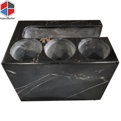 China Sustainable Black Marble Hotel Toothbrush Holder Luxury Bathroom Accessories for sale