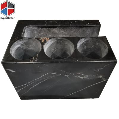 China Viable Black Marquina Marble Nero Stone Flatware Trolley for sale