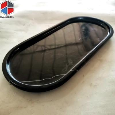 China For Cafe Modern Oval Shape Slight Black Effect Marble Serving Tray for sale