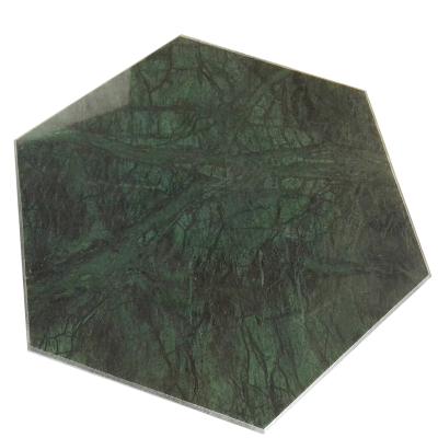 China Sustainable Customized Hexagon Friend Green Marble Cutting Board for sale