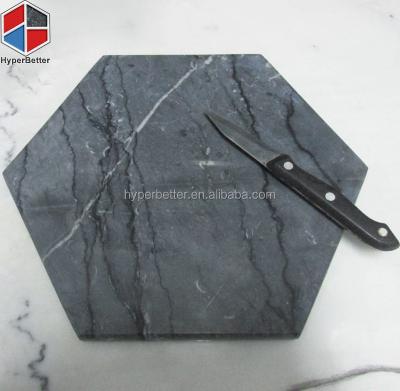 China Viable Custom Shape Cheese Black Marble Cutting Board for sale