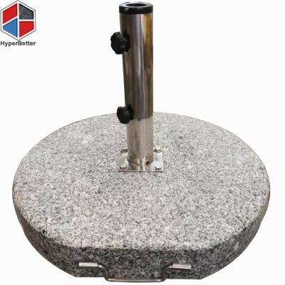 China Modern Round 50KGS Strong Granite Umbrella Base 304 SS Tube 4 Holes for sale