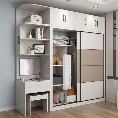 China (Size) 2020 Adjustable Min Combination Wardrobe And Bed 3 Door Wooden Sliding Closet Organizer for sale