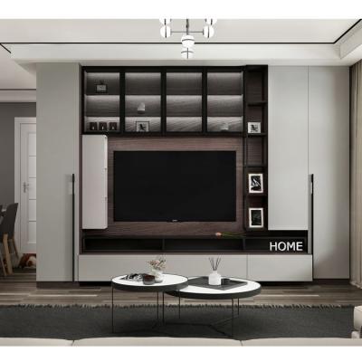 China Wholesale High Quality Modern Black Wood TV Stand Furniture Adjustable (Height) Showcase for sale