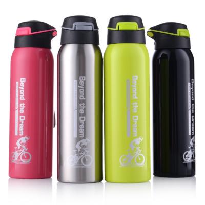 China Custom Business Logo Stainless Steel Double Flip Top Flask 500ml 600ml Vacuum Flask With Straw for sale