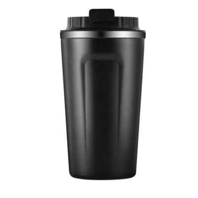 China Best Viable Gift Black Mugs With Leak Proof Lid Stainless Steel Coffee Travel Mug Factory Thermo Mug for sale