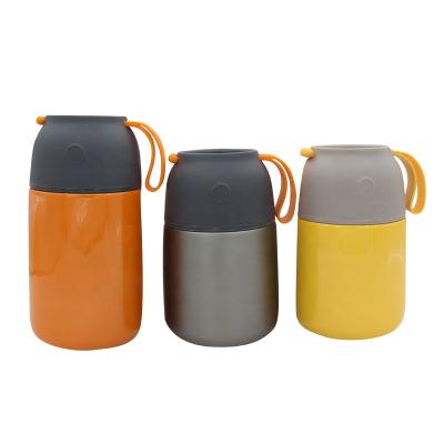 China Business Stainless Steel Vacuum Thermos Food Jar With Folding Spoon Keep Hot Cold for sale