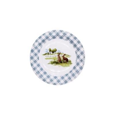 China Disposable Happy Easter Food Grade Round Printed Paper Plates for sale